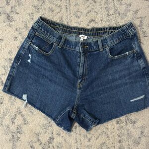 Aerie Denim Mid-Rise Women's Shorts in Dark Blue